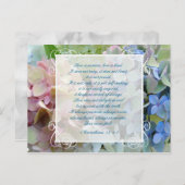 Hydrangea Wedding Save the Date Postcard Scripting Ankündigungspostkarte (Vorne/Hinten)