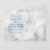 Hydrangea Wedding Save the Date Postcard Scripting Ankündigungspostkarte (Rückseite)