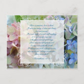 Hydrangea Wedding Save the Date Postcard Scripting Ankündigungspostkarte (Vorderseite)