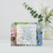 Hydrangea Wedding Save the Date Postcard Scripting Ankündigungspostkarte (Stehend Vorderseite)