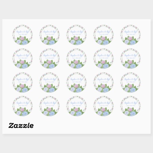 Hydrangea Wedding Sticker (Blatt)