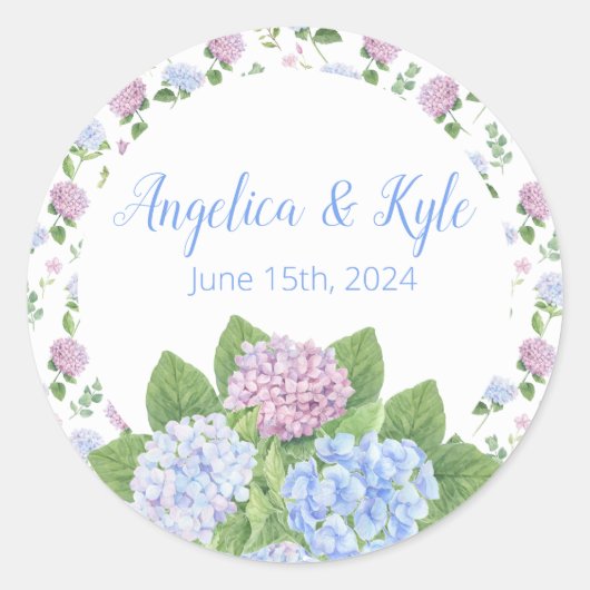 Hydrangea Wedding Sticker (Vorderseite)