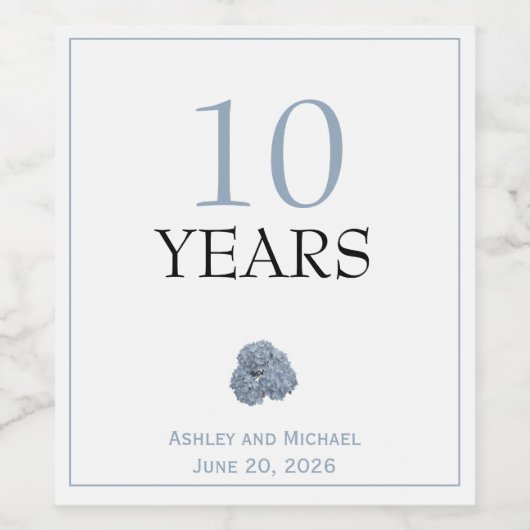 Hydrangea Wedding Wine Bottle Label Weinetikett (Einzelnes Label)