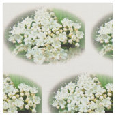 Hydrangea Weiße Creme auf Beige Texturstoff Stoff (Nahaufnahme)