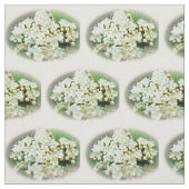 Hydrangea Weiße Creme auf Beige Texturstoff Stoff (Muster)