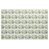 Hydrangea Weiße Creme auf Beige Texturstoff Stoff (Fat Quarter (45,7 x 55,9 cm))