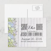 Hydrangea Wetterwohnung Holz Hochzeit retten das D Ankündigungspostkarte (Vorne/Hinten)