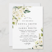 Hydrangea White Floral Wedding Einladung (Vorderseite)