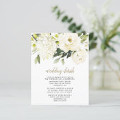 Hydrangea White Gold Floral Wedding Card (Stehend Vorderseite)
