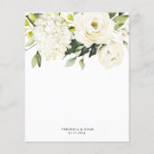 Hydrangea White Gold Floral Wedding Card (Rückseite)