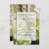 Hydrangea White Green Wedding Suite RSVP Karte (Vorne/Hinten)