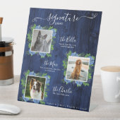Hydrangea Wood Wedding 3 Foto Pet Signature Drink Sockelschild (In Situ)