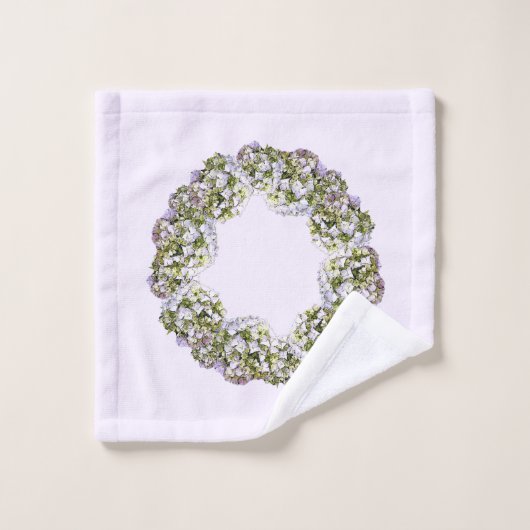 Hydrangea Wreath Badhandtuch Set (Waschlappen)