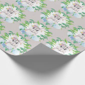 Hydrangea Wreath Bunny Elegantes Osterdesign Geschenkpapier (Ecke)