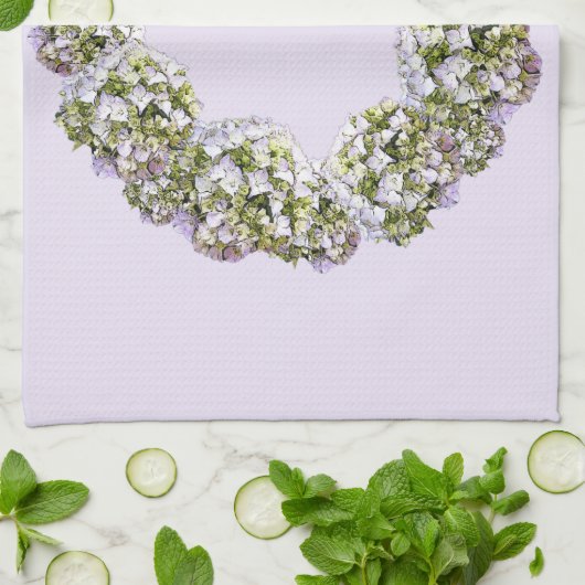 Hydrangea Wreath Geschirrtuch (Gefaltet)