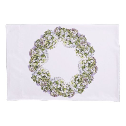 Hydrangea Wreath Kissenbezug (Vorderseite)