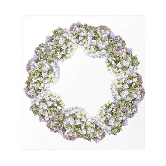 Hydrangea Wreath Notizblock (Vorderseite)