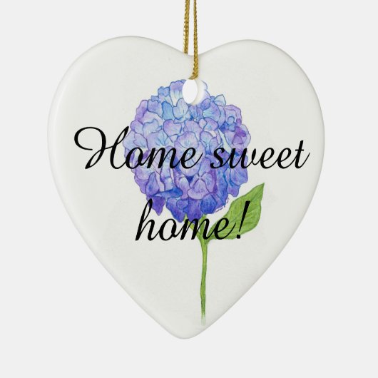 Hydrangeaherzverzierung Keramikornament (Rechts)