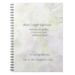 Hydrangeanahaufnahme verblassen Denkmal Notizblock