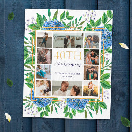 Hydrangeas 40-jähriges individuelles Foto Collage Fleecedecke