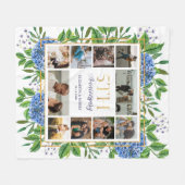 Hydrangeas 5th Anniversary Custom Foto Collage Fleecedecke (Vorderseite (Horizontal))