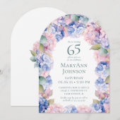 Hydrangeas 65. Geburtstagsfeier Einladung (Vorne/Hinten)