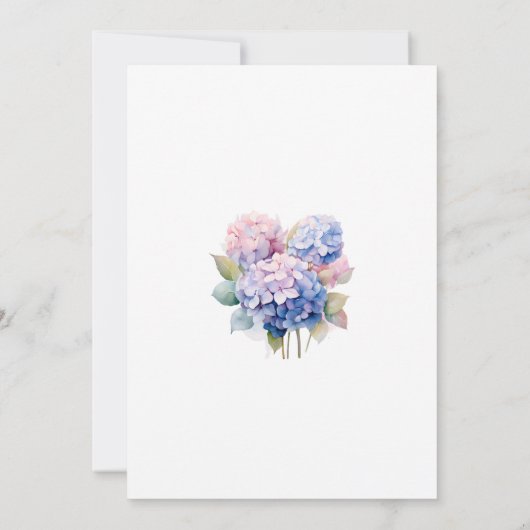 Hydrangeas 80. Geburtstagsparty Einladung (Rückseite)