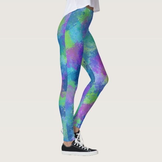 Hydrangeas Abstrakt Leggings (Rechts)