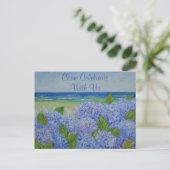 Hydrangeas am Meer Einladung (Stehend Vorderseite)