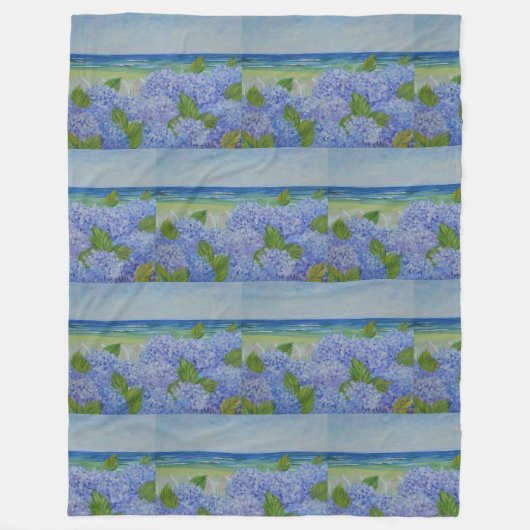 Hydrangeas am Meer Fleecedecke (Vorderseite)