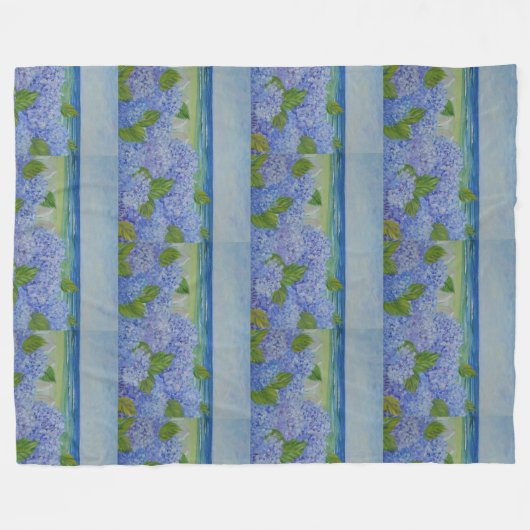 Hydrangeas am Meer Fleecedecke (Vorderseite (Horizontal))