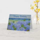 Hydrangeas am Meer Geburtstagskarte Karte (Gelbe Blume)
