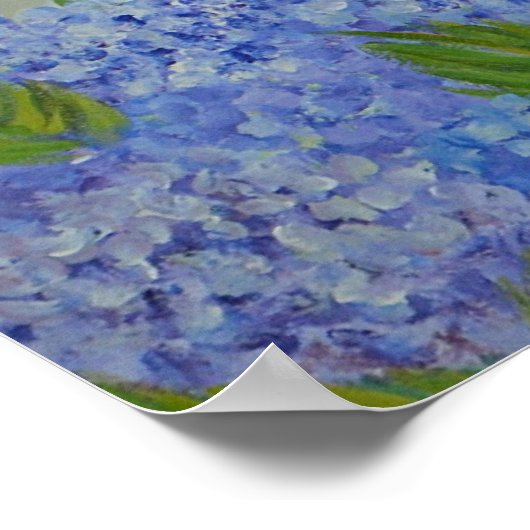 Hydrangeas am Meeresposter Poster (Ecke)