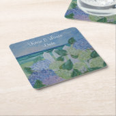 Hydrangeas am Strand Rechteckiger Pappuntersetzer (angewinkelt)