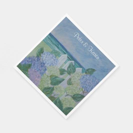 Hydrangeas am Strand Serviette (Ecke)