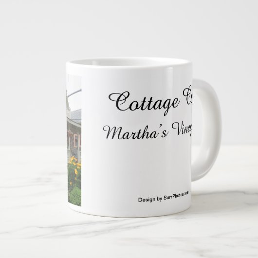 Hydrangeas an der Ecke - Martha's Vineyard Jumbo-Tasse (Vorderseite Rechts)