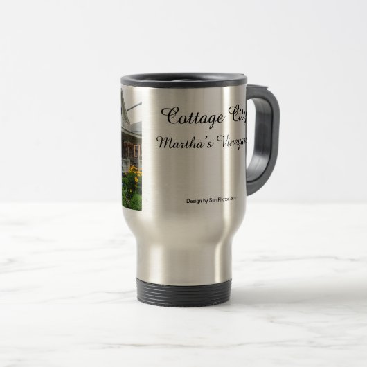 Hydrangeas an der Ecke - Martha's Vineyard Reisebecher (VorderseiteRechts)