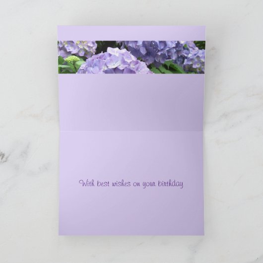 Hydrangeas an Trebah Gärten, Cornwall Karte (Innenseite)