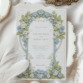 Hydrangeas Art Nouveau Hochzeit Einladung