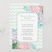 Hydrangeas auf Zickzack Brautdusche Einladung (Vorne/Hinten)