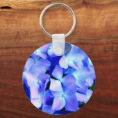 Hydrangeas aus Tanzanit, blaue, lila Magenta-Blume Schlüsselanhänger (Vorderseite)