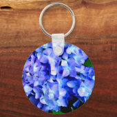 Hydrangeas aus Tanzanit, blaue, lila Magenta-Blume Schlüsselanhänger (Vorderseite)