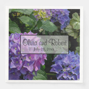 Hydrangeas blauer lila Blumengarten Serviette