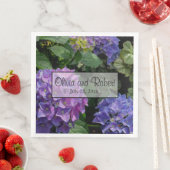 Hydrangeas blauer lila Blumengarten Serviette (Beispiel)