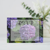 Hydrangeas blauer lila Blumengarten UAWG RSVP Karte (Stehend Vorderseite)