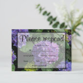 Hydrangeas blauer lila Blumengarten UAWG RSVP Karte (Stehend Vorderseite)