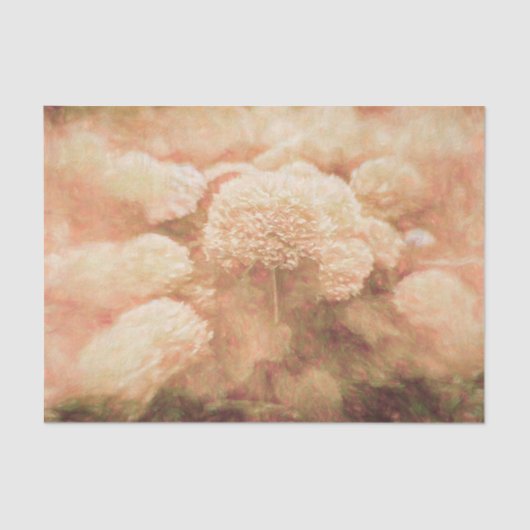 Hydrangeas Blauer Sepia Blush Pink Vintag Seidenpapier (Vorderseite)