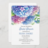 Hydrangeas Blue Floral Watercolor Brautparty Einladung (Vorne/Hinten)