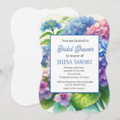 Hydrangeas Blue Floral Watercolor Brautparty Einladung (Vorne/Hinten)