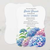Hydrangeas Blue Floral Watercolor Brautparty Einladung (Vorne/Hinten)